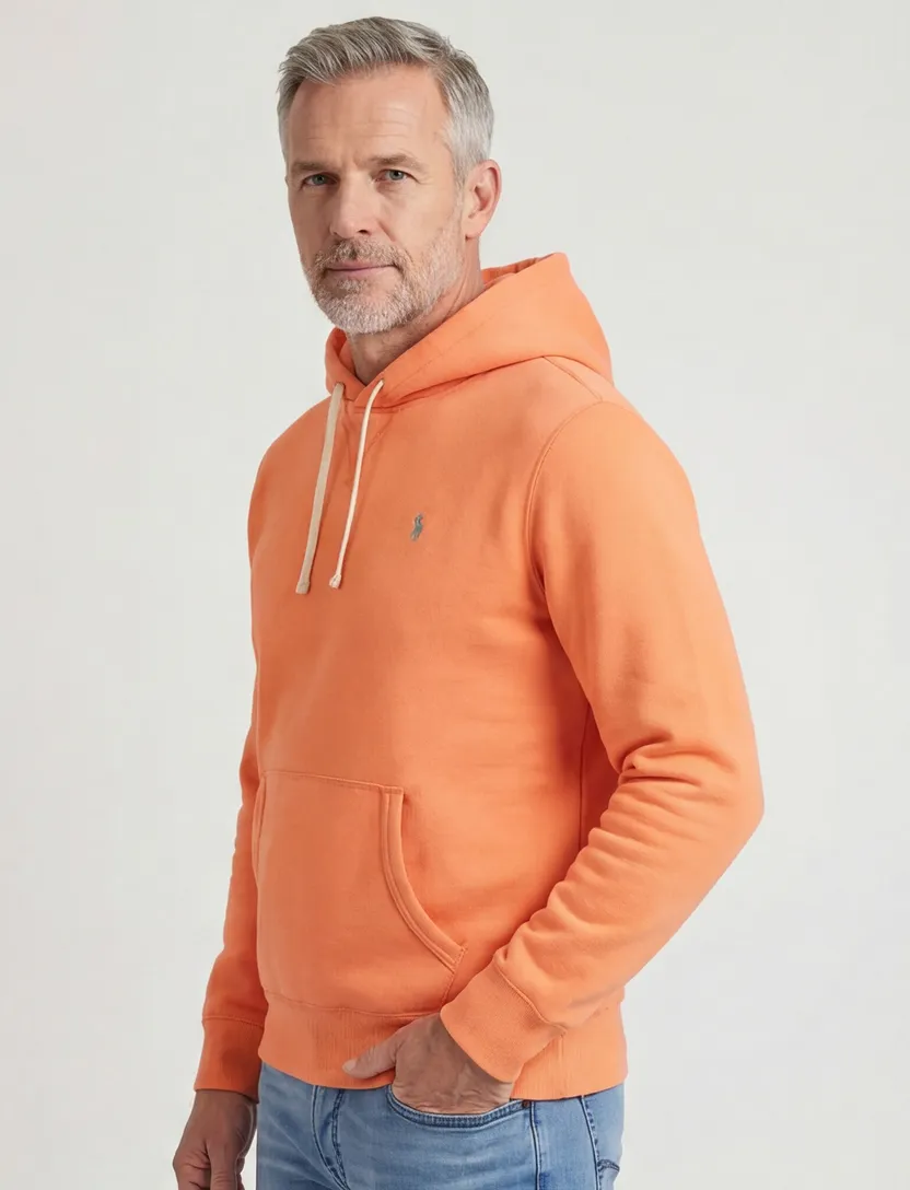 Polo Ralph Lauren normale fit hoodie effen oranje katoen