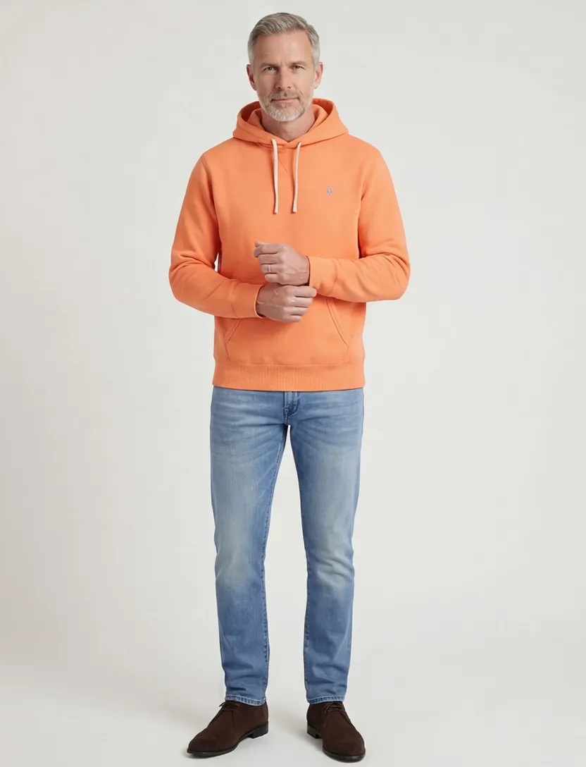Polo Ralph Lauren normale fit hoodie effen oranje katoen