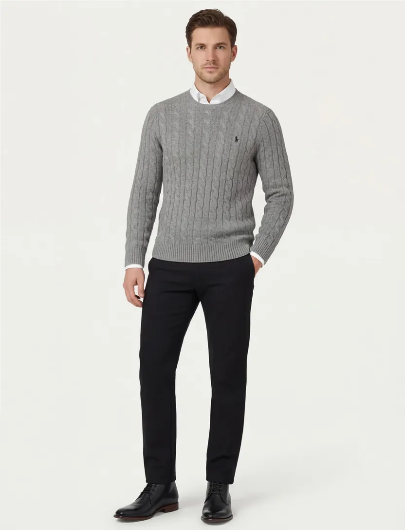 Polo Ralph Lauren trui normale fit effen grijs