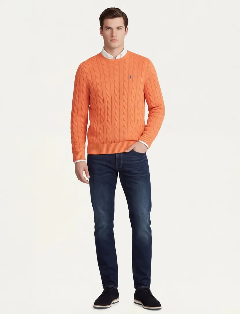Polo Ralph Lauren trui normale fit effen oranje