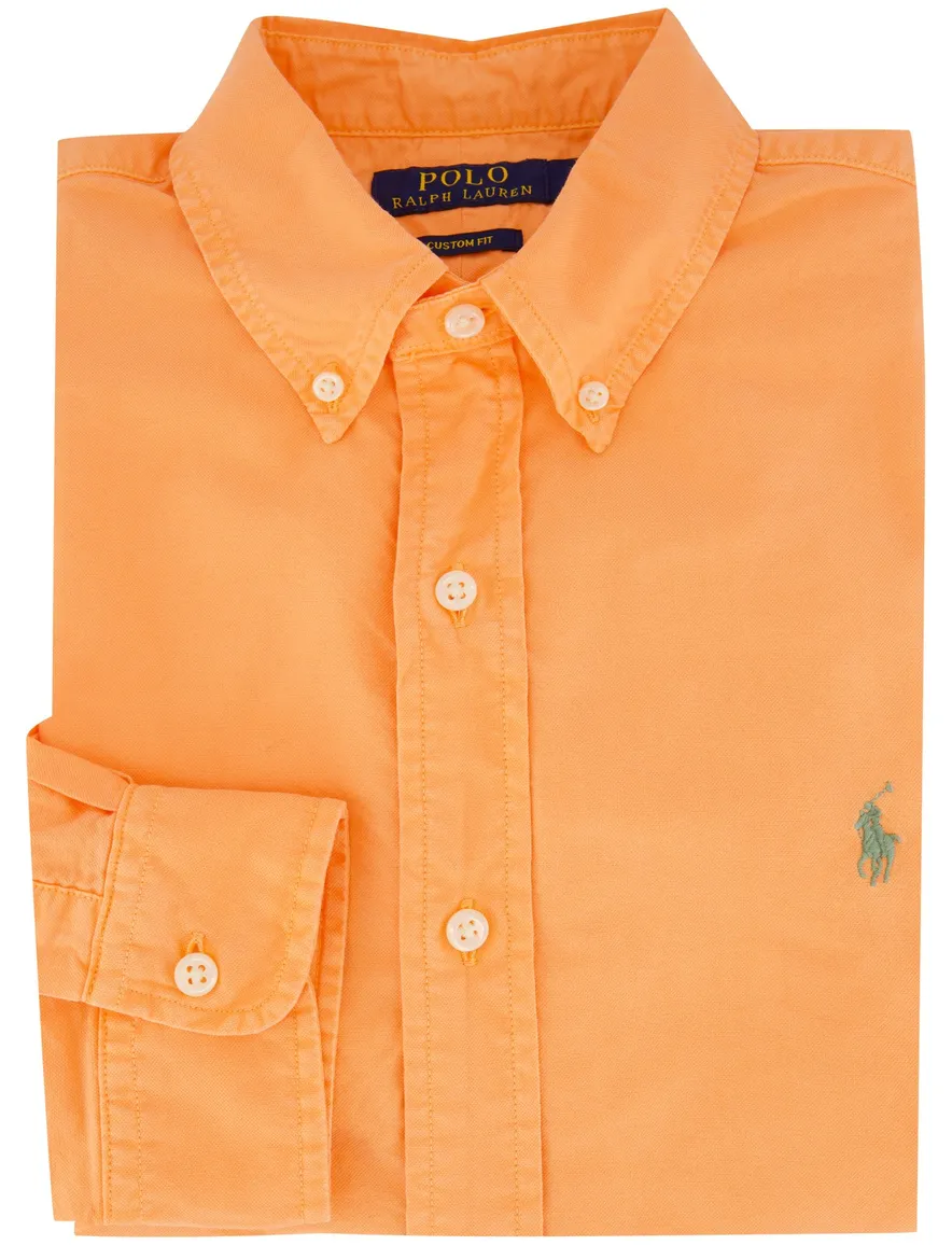 Overhemd Polo Ralph Lauren Custom Fit oranje button-down boord