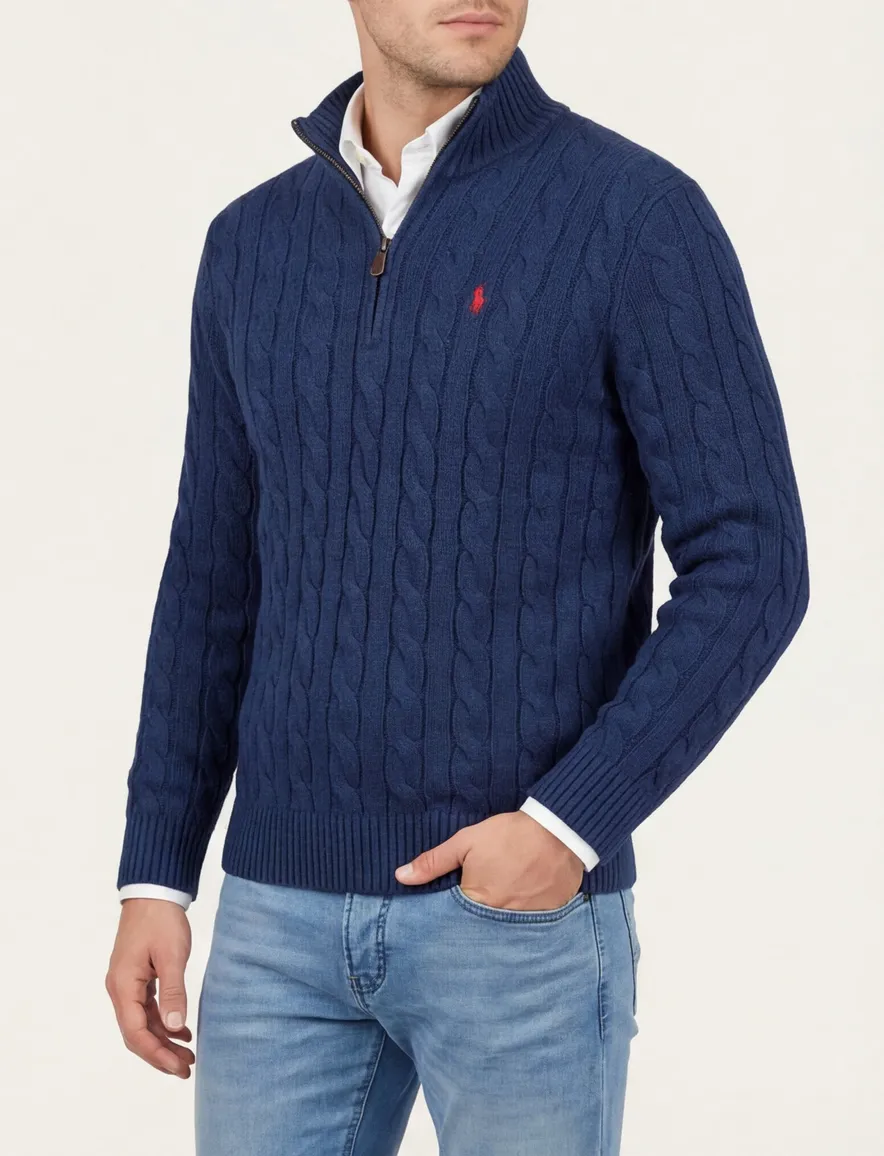 Polo Ralph Lauren trui half zip donkerblauw