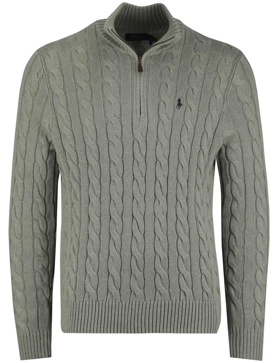 Polo Ralph Lauren Half Zip groen kabeltrui