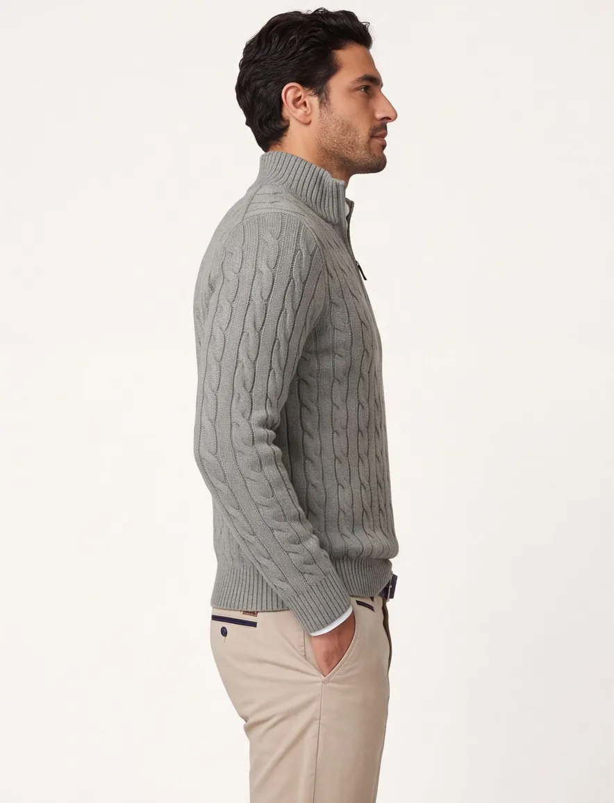 Polo Ralph Lauren Half Zip groen kabeltrui