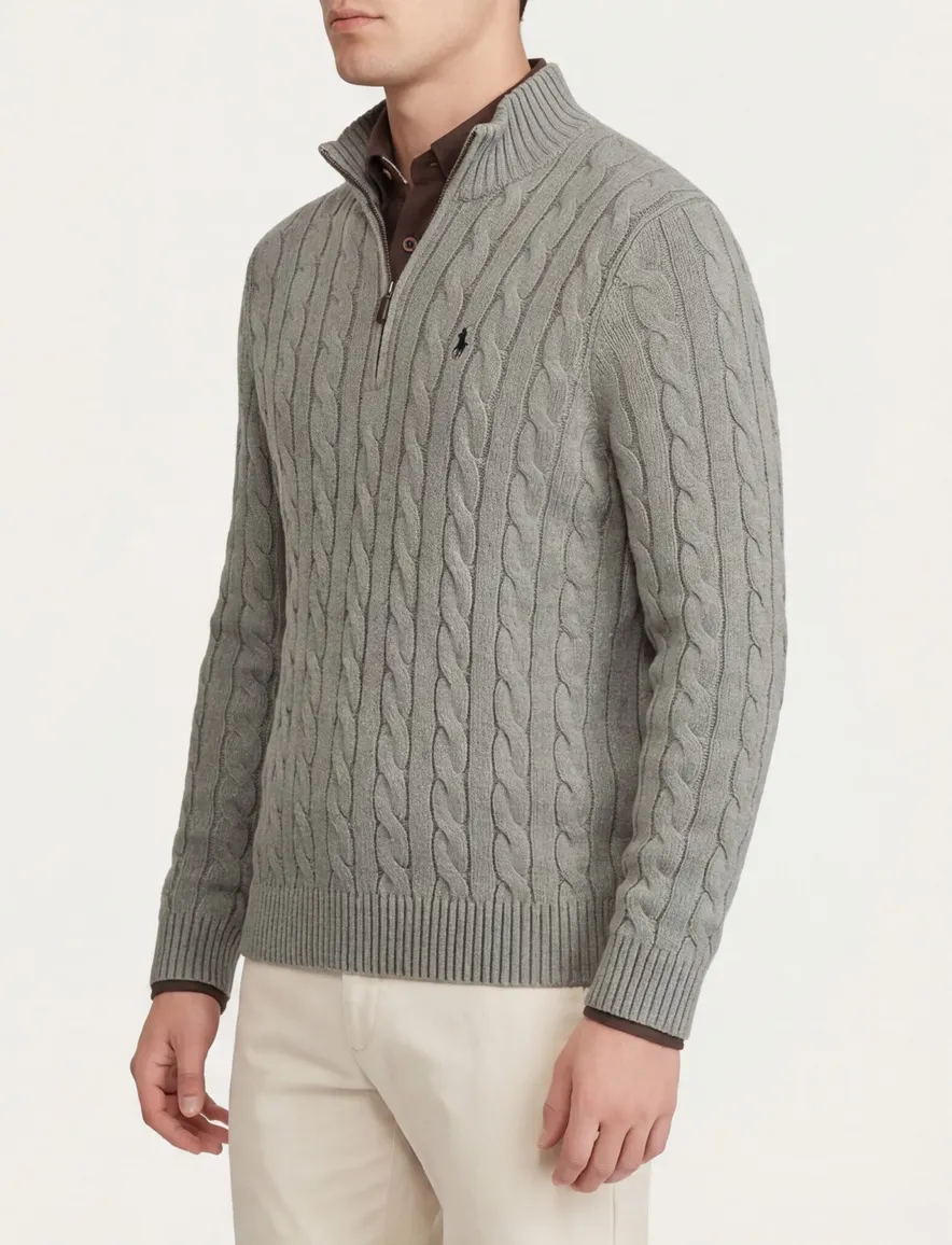 Polo Ralph Lauren trui half zip kabel groen