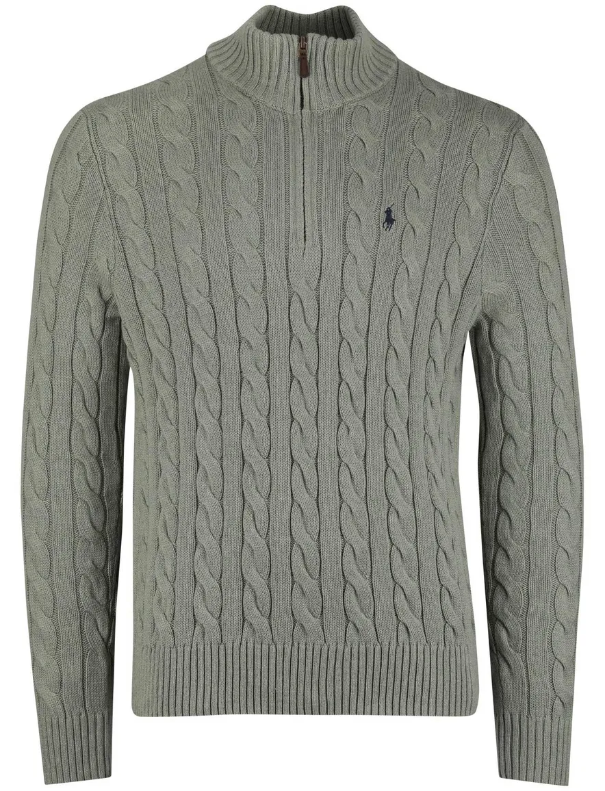 Polo Ralph Lauren Half Zip groen kabeltrui