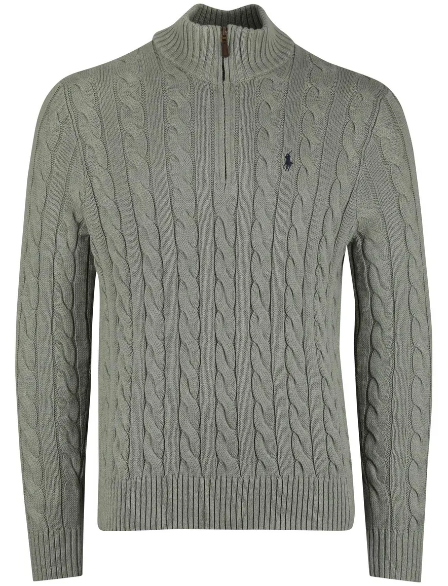 Polo Ralph Lauren Half Zip groen kabeltrui
