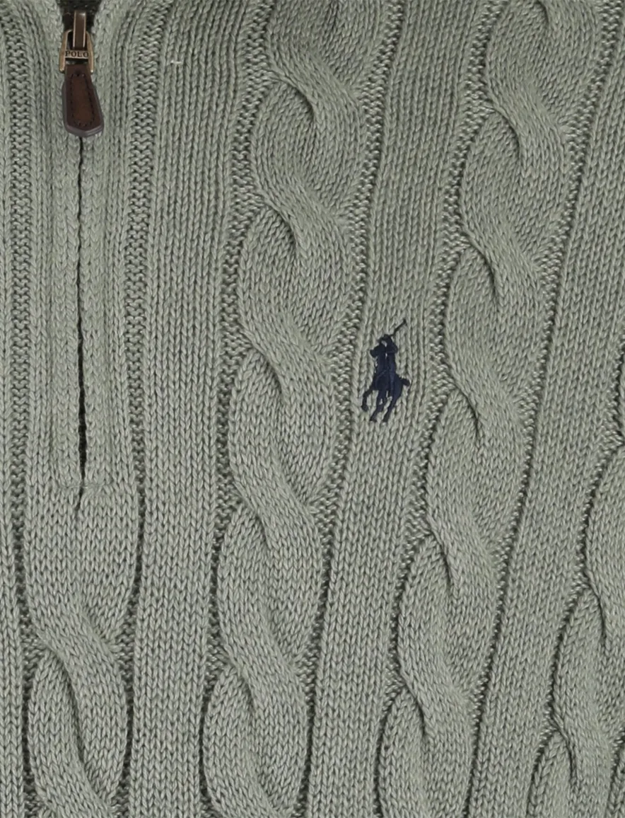 Polo Ralph Lauren Half Zip groen kabeltrui