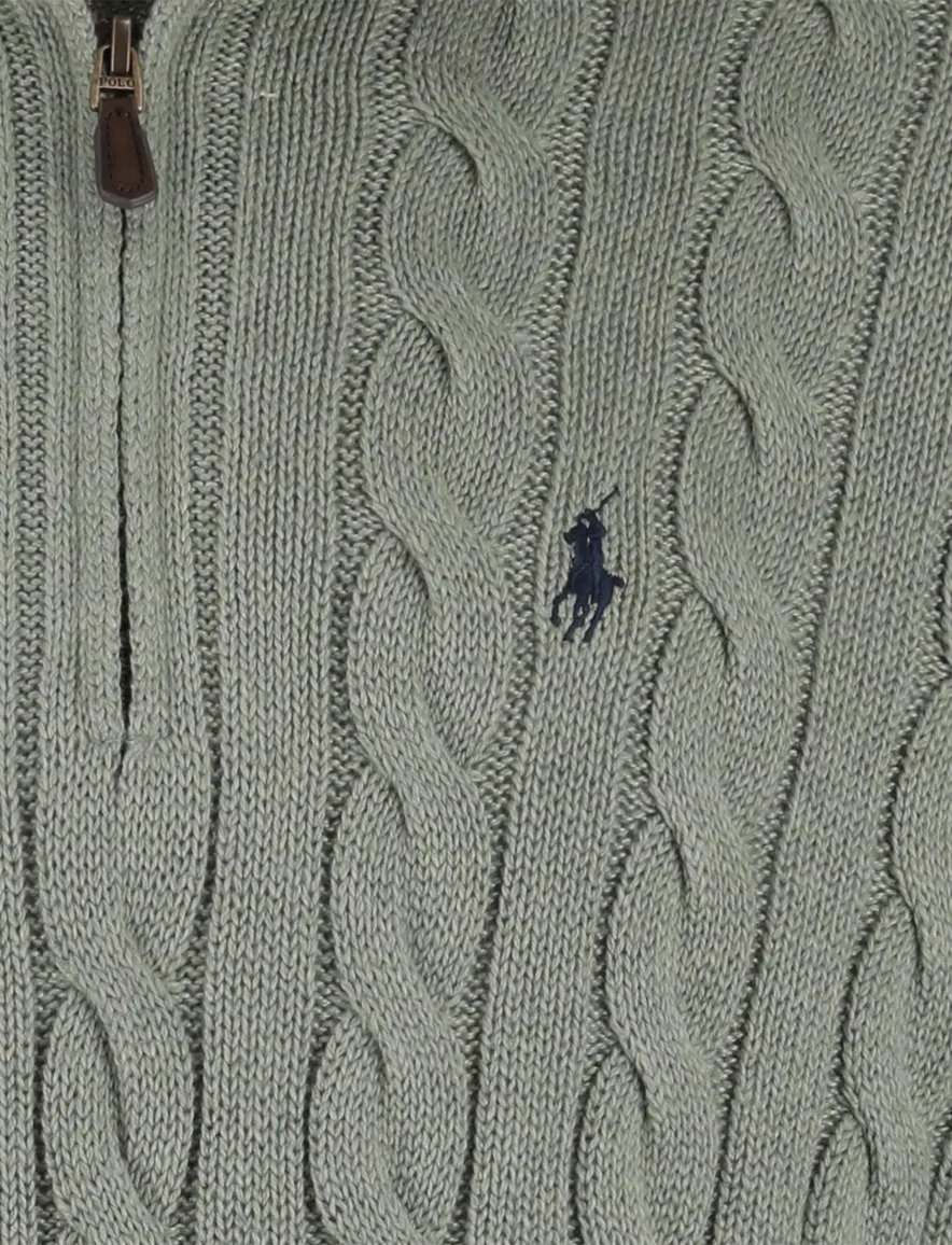 Polo Ralph Lauren Half Zip groen kabeltrui