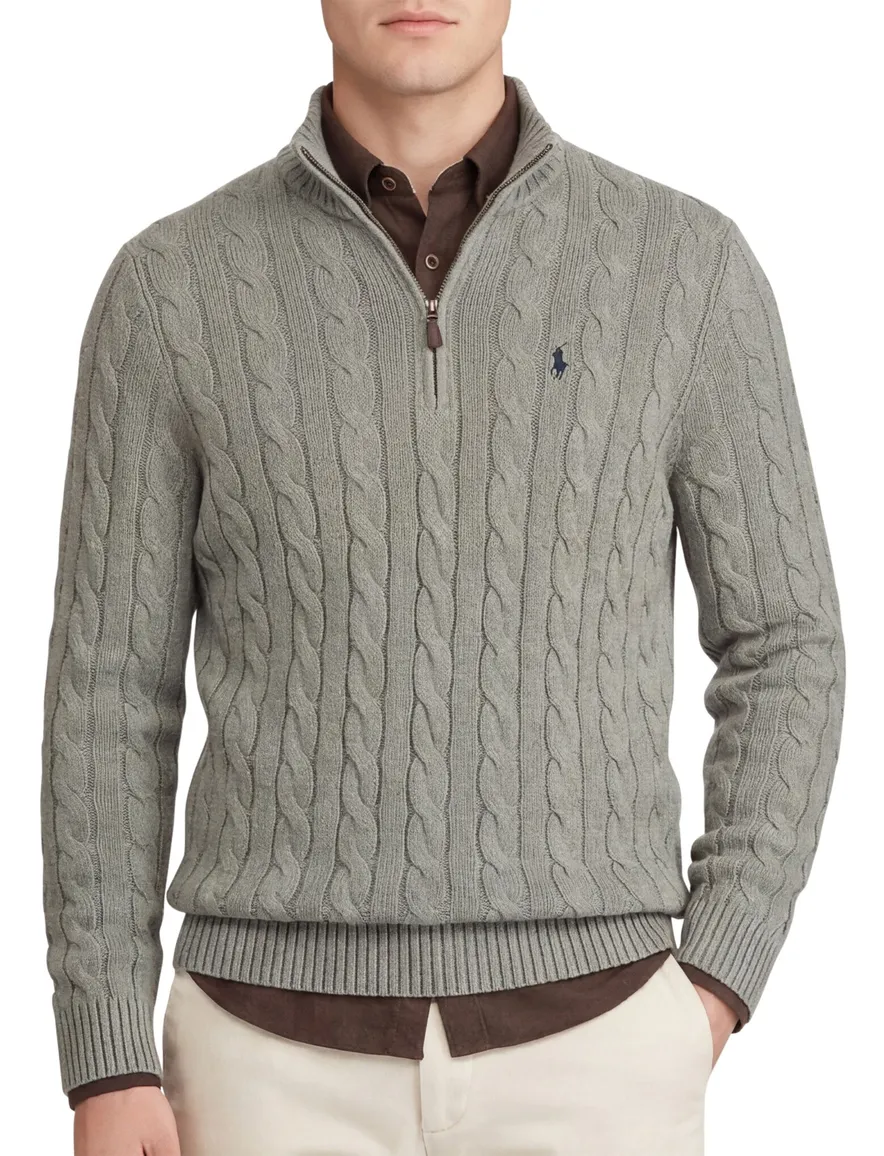 Polo Ralph Lauren Half Zip groen kabeltrui