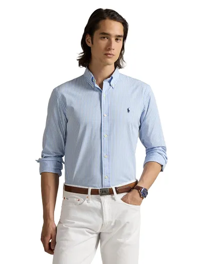 Polo Ralph Lauren Blauw wit gestreept Polo Ralph Lauren overhemd button-down boord