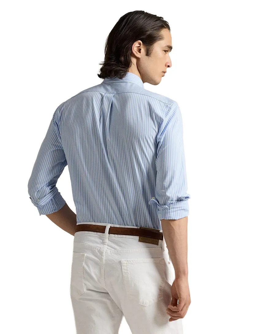 Lichtblauw wit gestreept Polo Ralph Lauren overhemd button-down boord