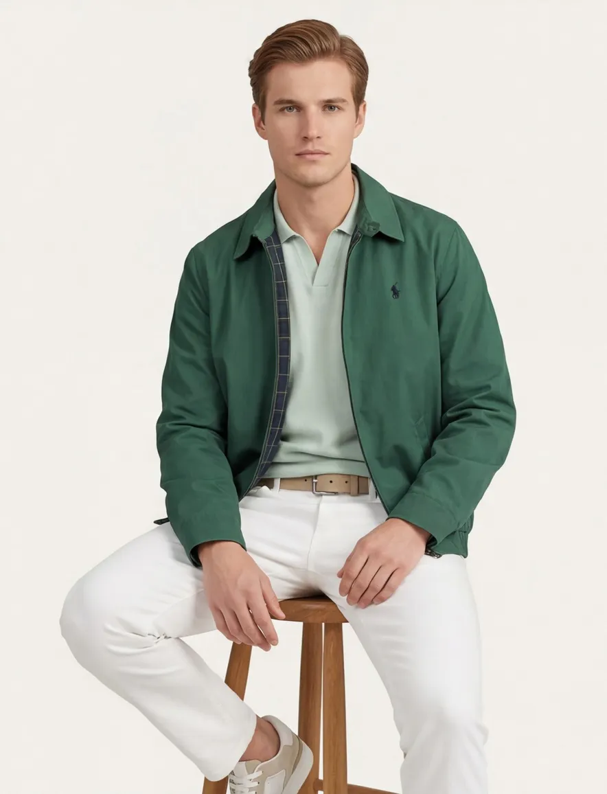 Polo ralph lauren zomerjas groen effen