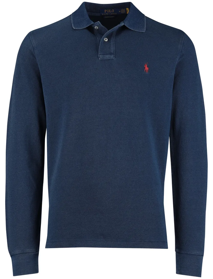 Polo Ralph Lauren blauw effen poloshirt normale fit