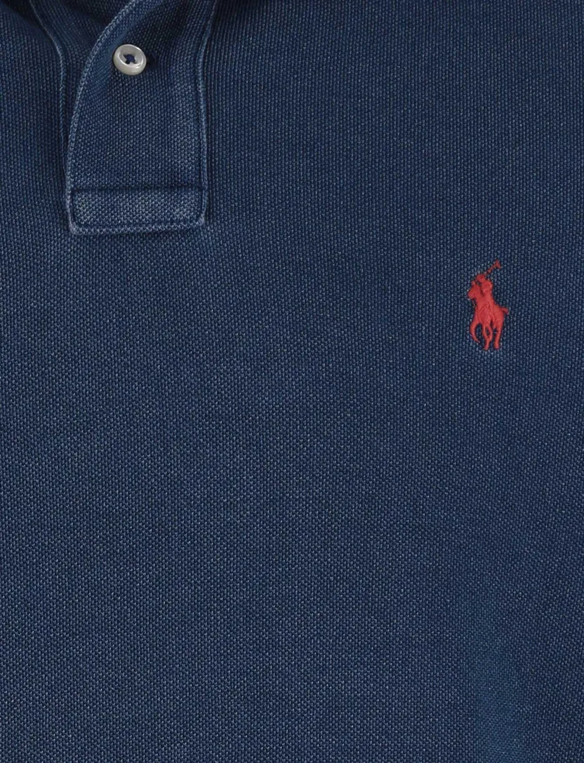 Polo Ralph Lauren blauw effen poloshirt normale fit