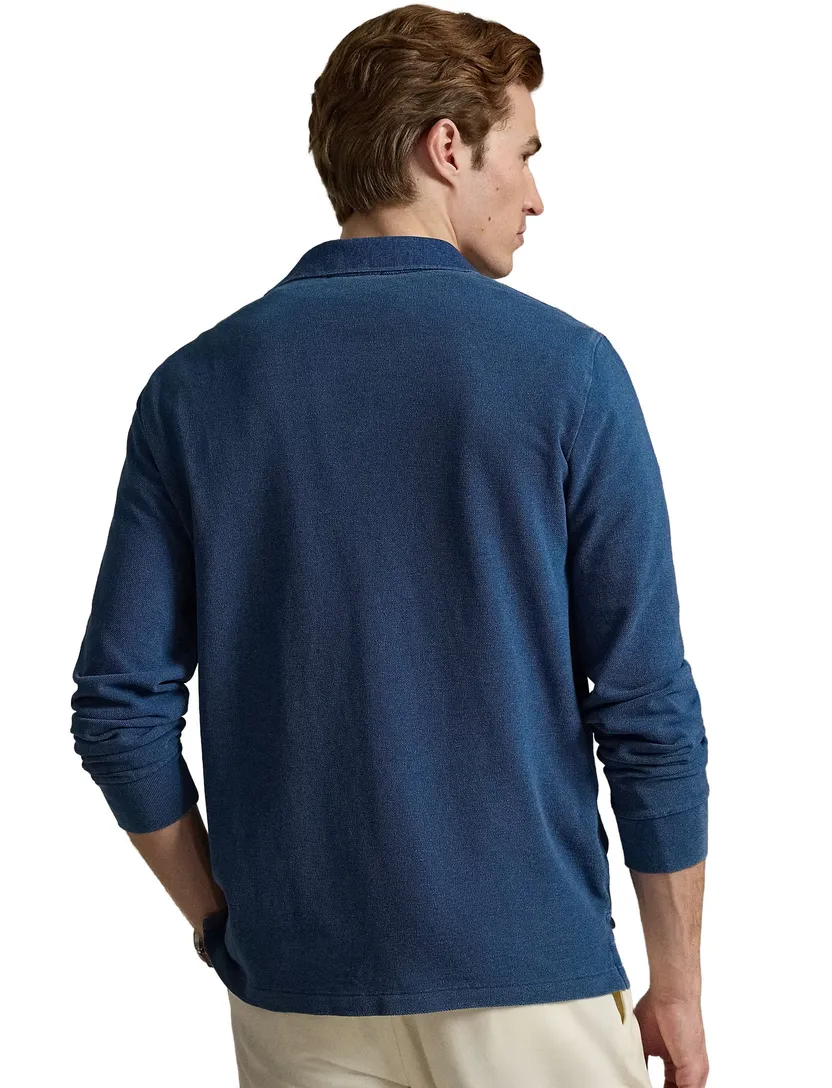 Polo Ralph Lauren blauw effen poloshirt normale fit