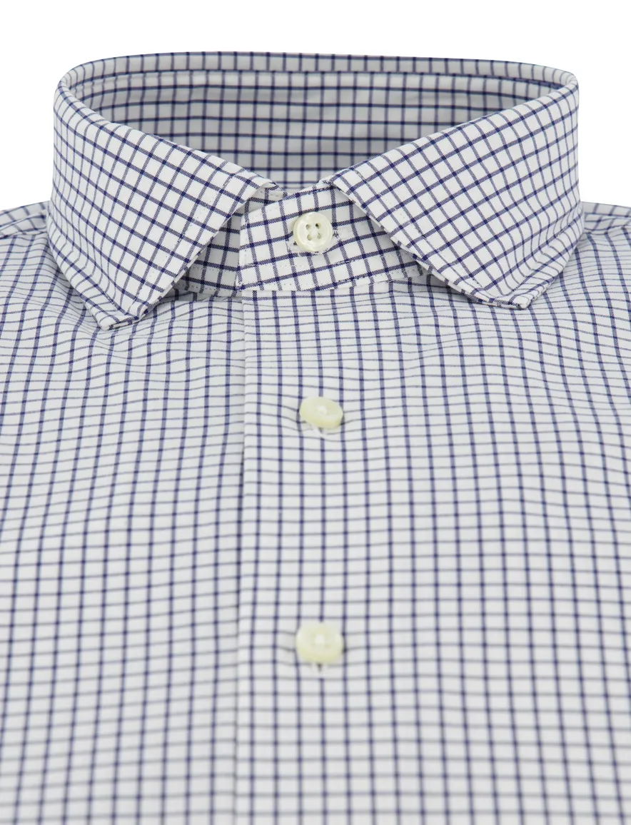 Overhemd Polo Ralph Lauren Custom Fit wit navy geruit katoen