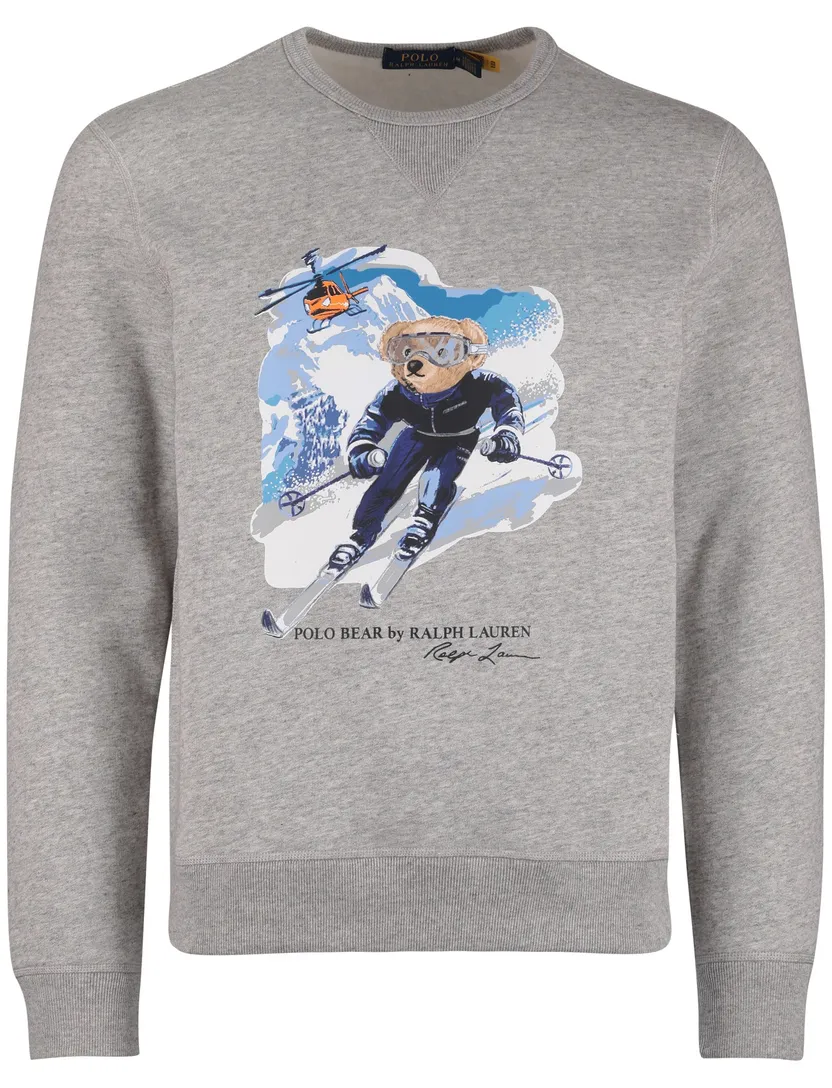 Trui Polo Ralph Lauren Bear grijs met opdruk