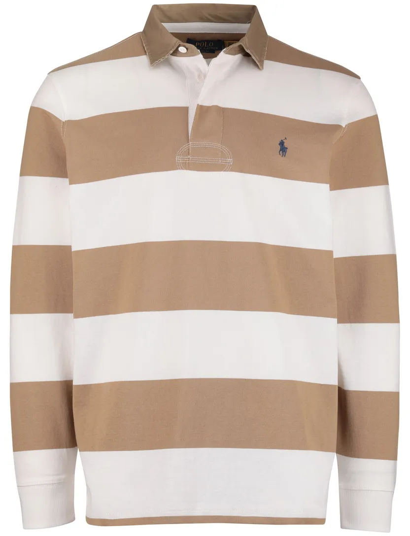 Polo Ralph Lauren poloshirt wit bruin gestreept katoen