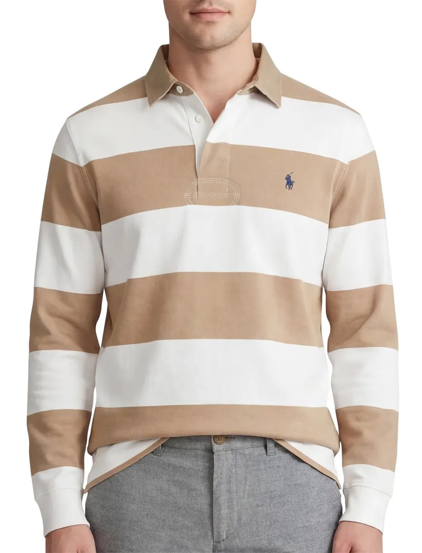 Polo Ralph Lauren poloshirt wit bruin gestreept katoen