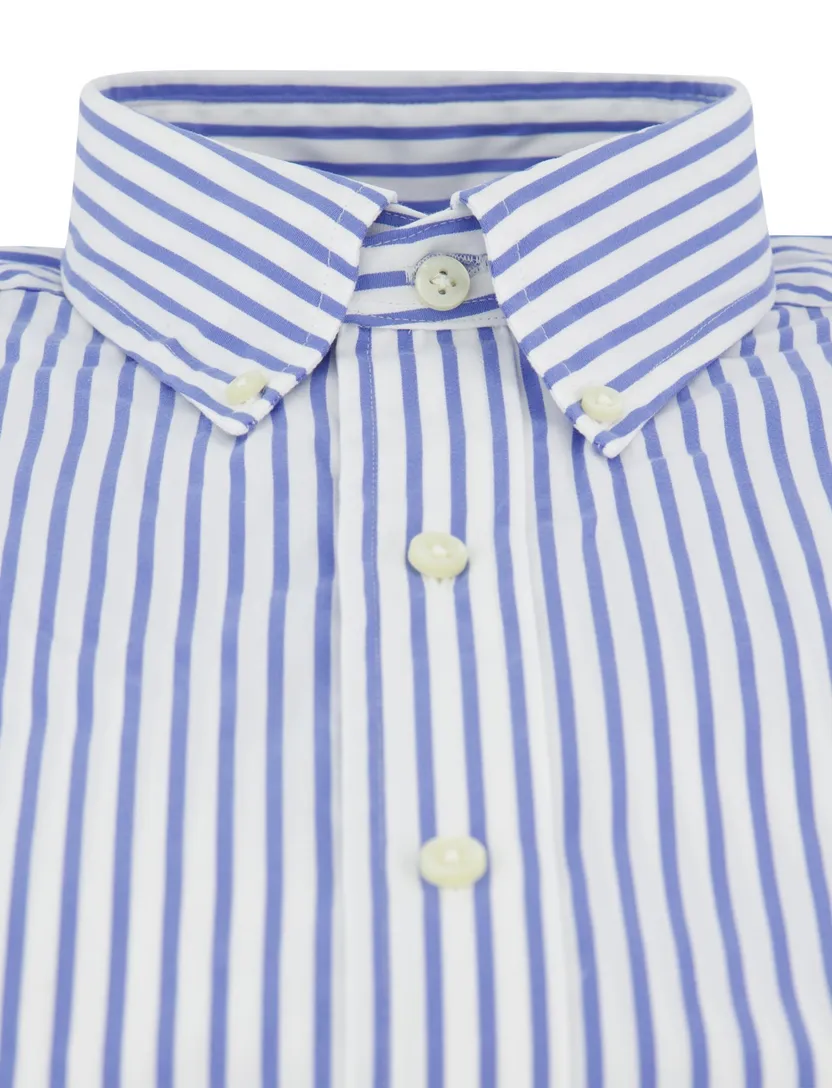 Wit blauw gestreept Custom Fit Polo Ralph Lauren overhemd katoen