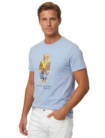 Polo Ralph Lauren Polo Ralph Lauren t-shirt geprint lichtblauw katoen