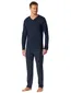 Schiesser pyjama donkerblauw met v hals