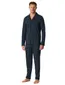 Schiesser lange pyjama donkerblauw geruit