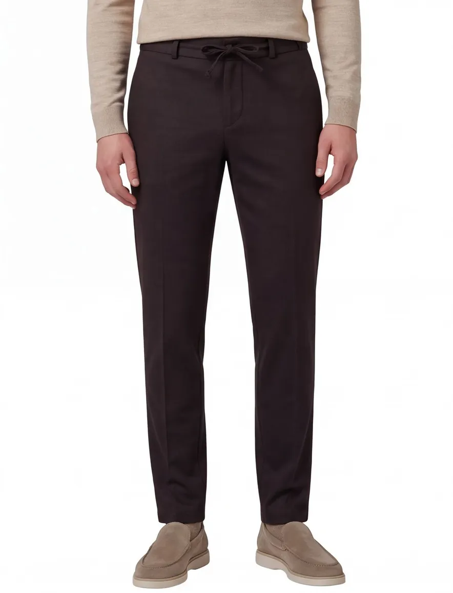 Chino bruin Zuitable elastische band striksluiting