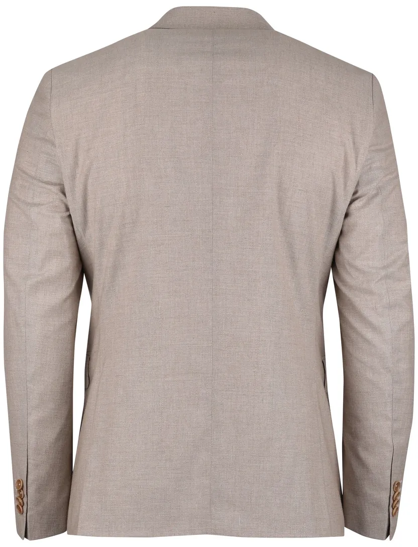 Beige linnen colbert Club of Gents mix en match slim fit