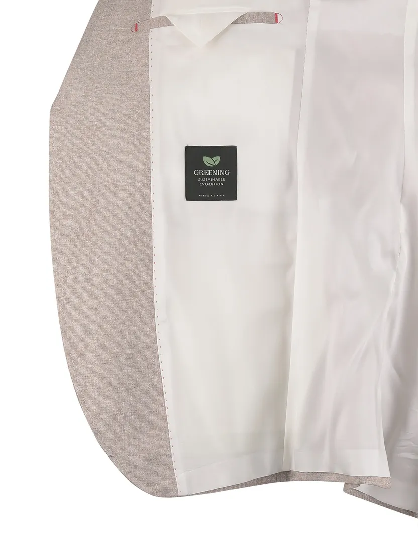 Beige linnen colbert Club of Gents mix en match slim fit