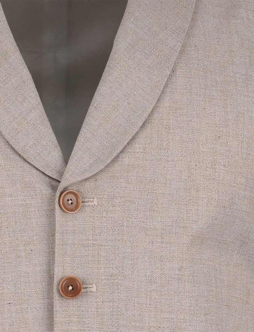 Beige linnen gilet Club of Gents mix en match slim fit