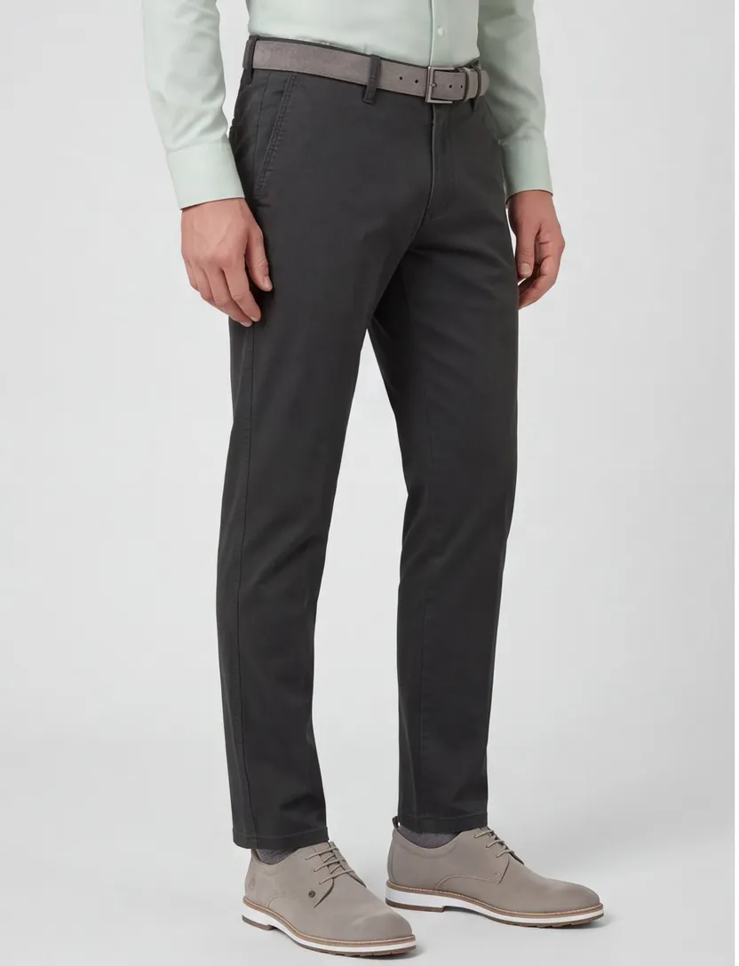 M.E.N.S broek effen groen katoen