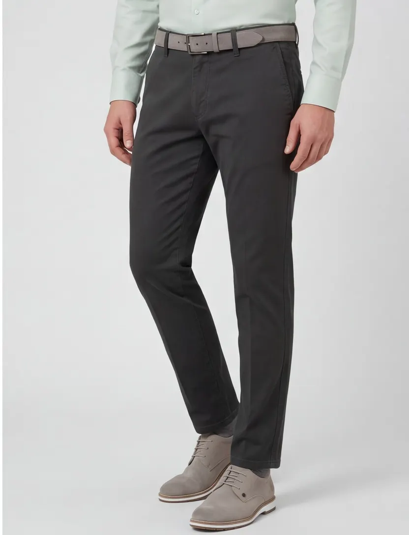 M.E.N.S broek effen groen katoen
