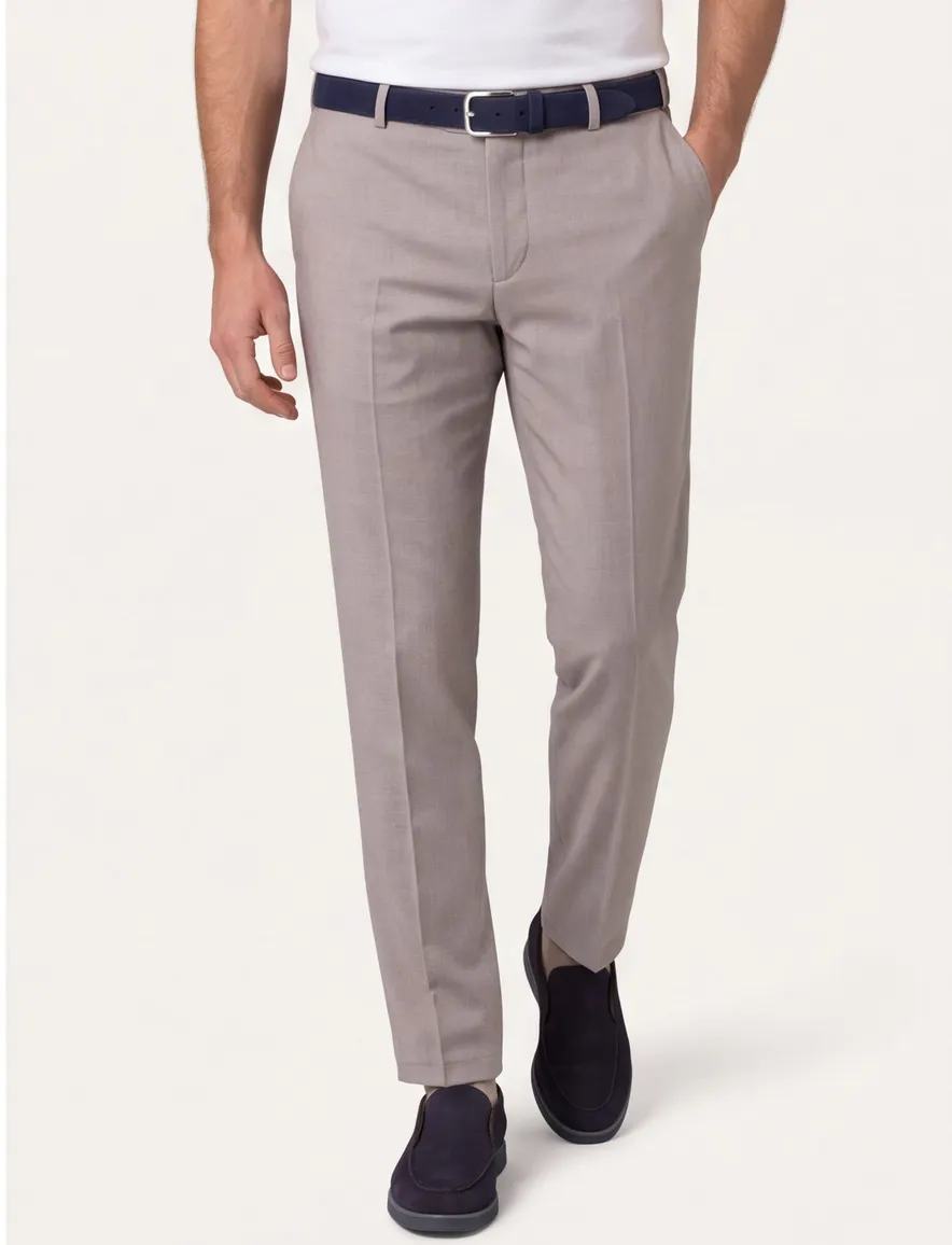 Beige chino Zuitable elastische band gemeleerd