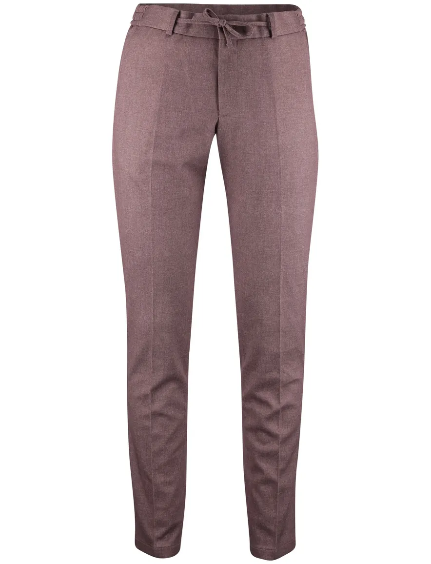 Chino rood gemeleerd Zuitable elastische band striksluiting