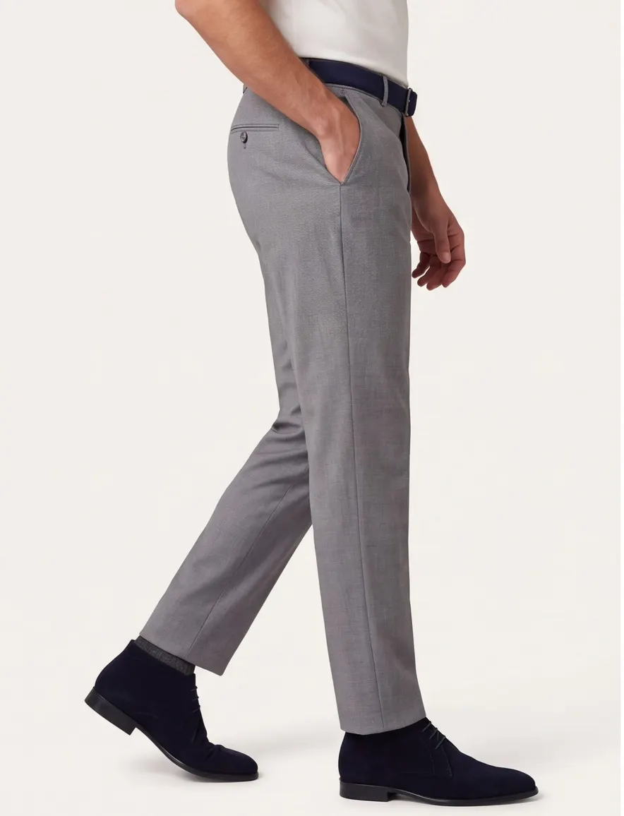 Zuitable pantalon elastische band grijs