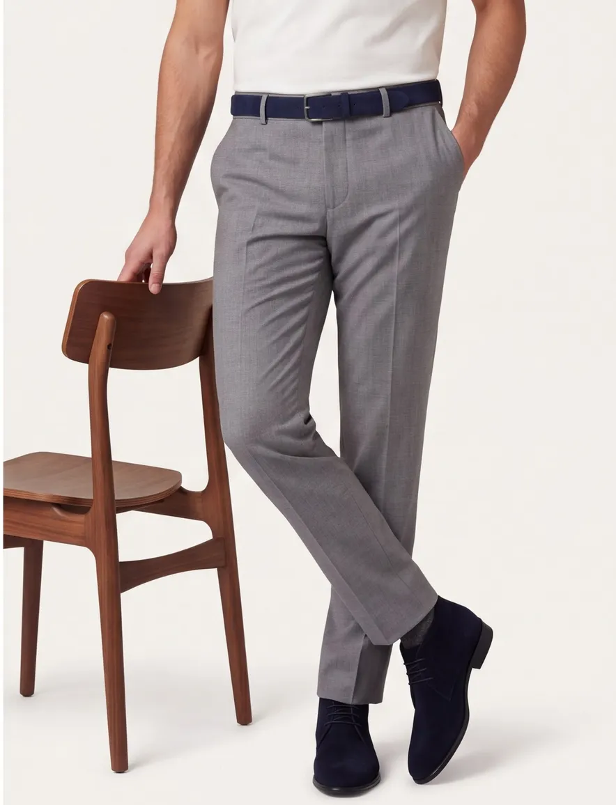 Zuitable pantalon elastische band grijs