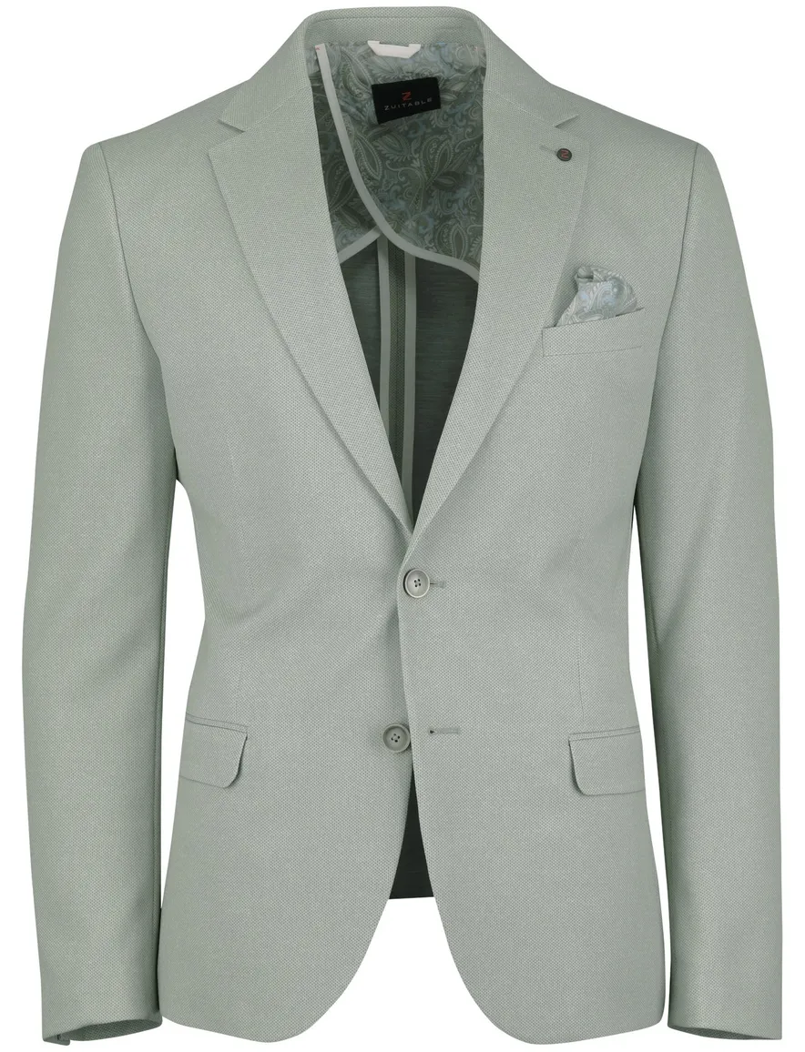 Colbert mix en match Zuitable lichtgroen slim fit