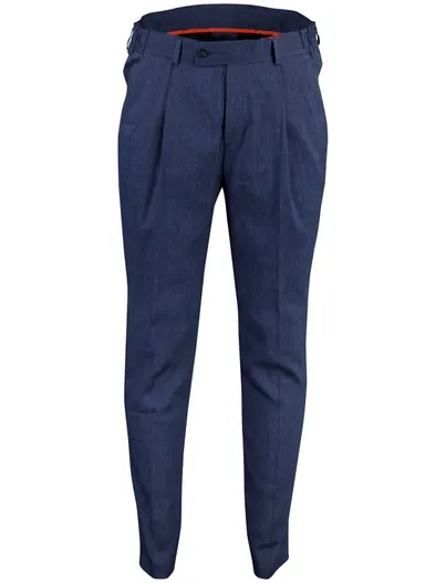 Zuitable Zuitable flatfront broek donkerblauw gemêleerd