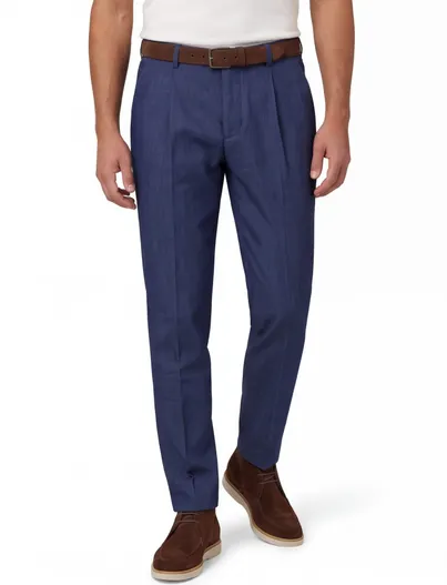 Zuitable Zuitable flatfront broek donkerblauw gemêleerd