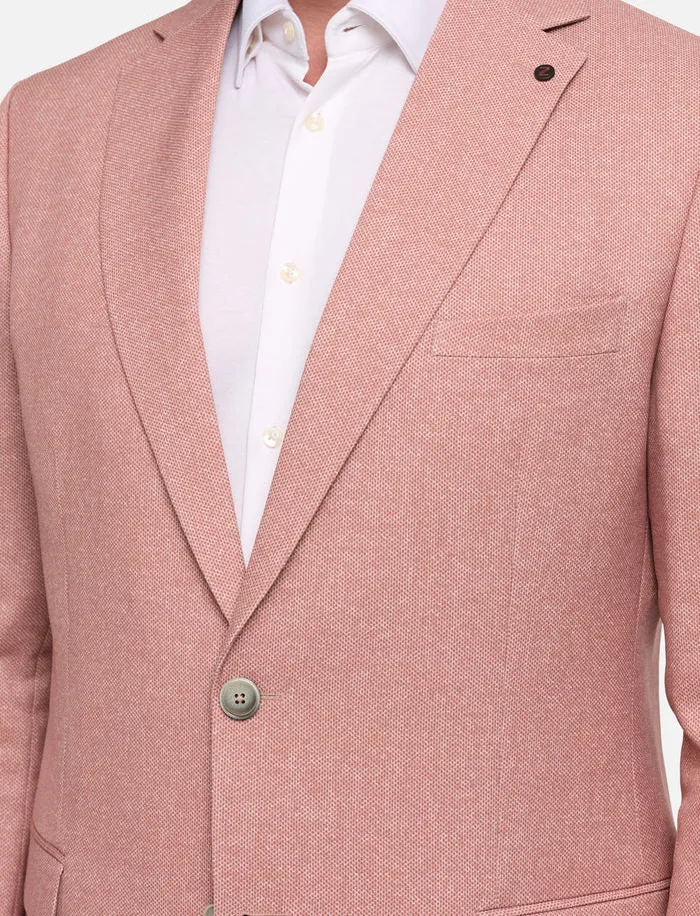 colbert Zuitable met polyester voering gemêleerd roze 2-knoops