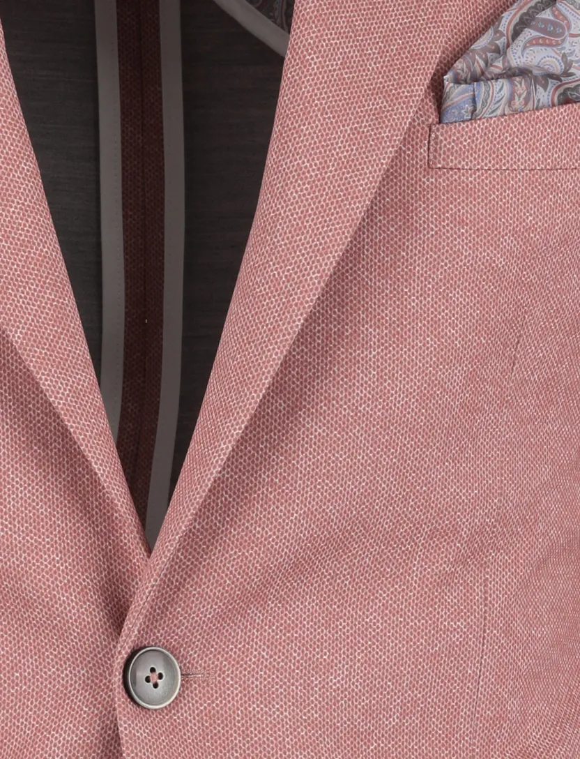 colbert Zuitable met polyester voering gemêleerd roze 2-knoops