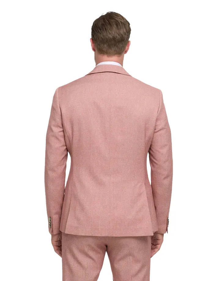 colbert Zuitable met polyester voering gemêleerd roze 2-knoops
