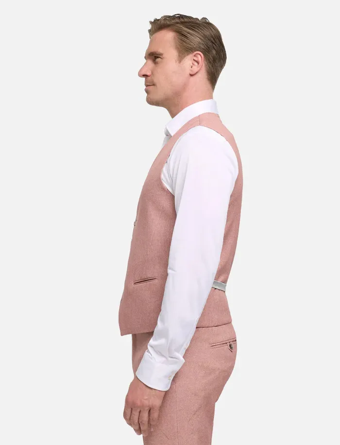 roze gilet Zuitable omkeerbaar print en effen