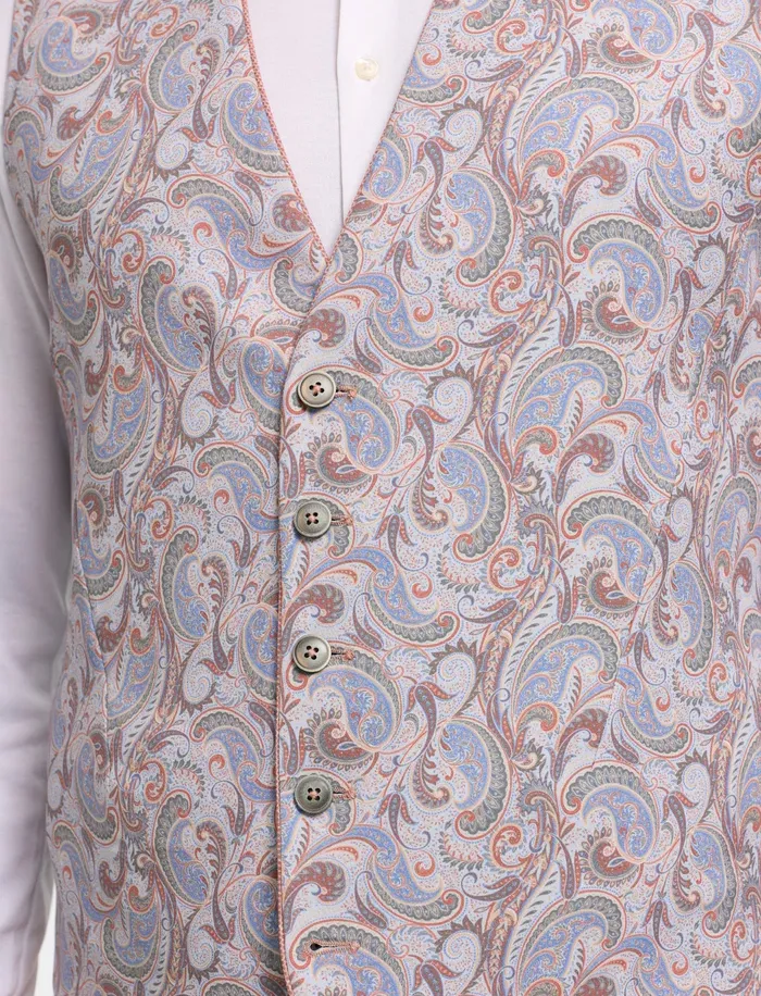 roze gilet Zuitable omkeerbaar print en effen