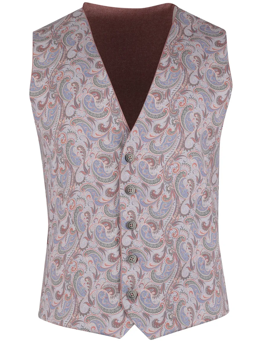 roze gilet Zuitable omkeerbaar print en effen