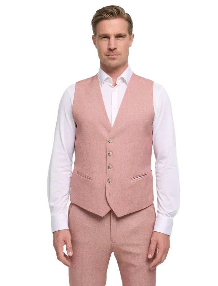 roze gilet Zuitable omkeerbaar print en effen