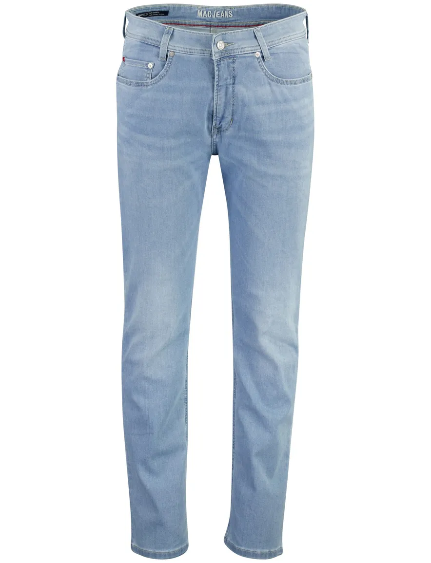 Lichtblauwe jeans Mac Flexx zonder omslag denim