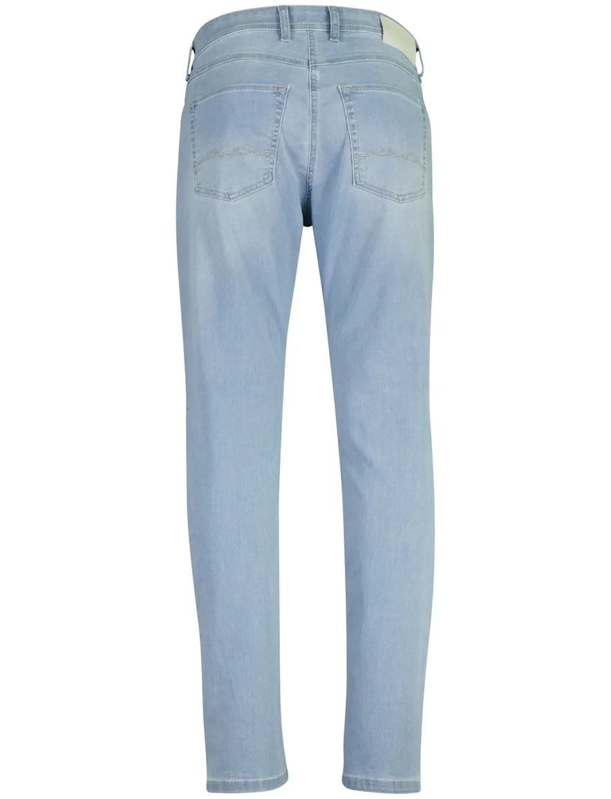 Lichtblauwe jeans Mac Flexx zonder omslag denim